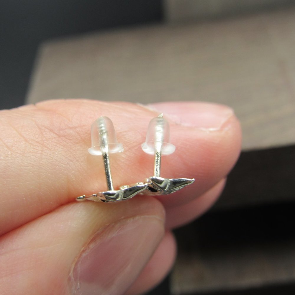 Sterling Silver Tiny Light Owl Stud Earrings - image 4